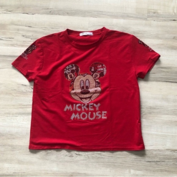 MASSIVE $10 SALE Mickey Mouse Bedazzled Tee - Picture 1 of 8